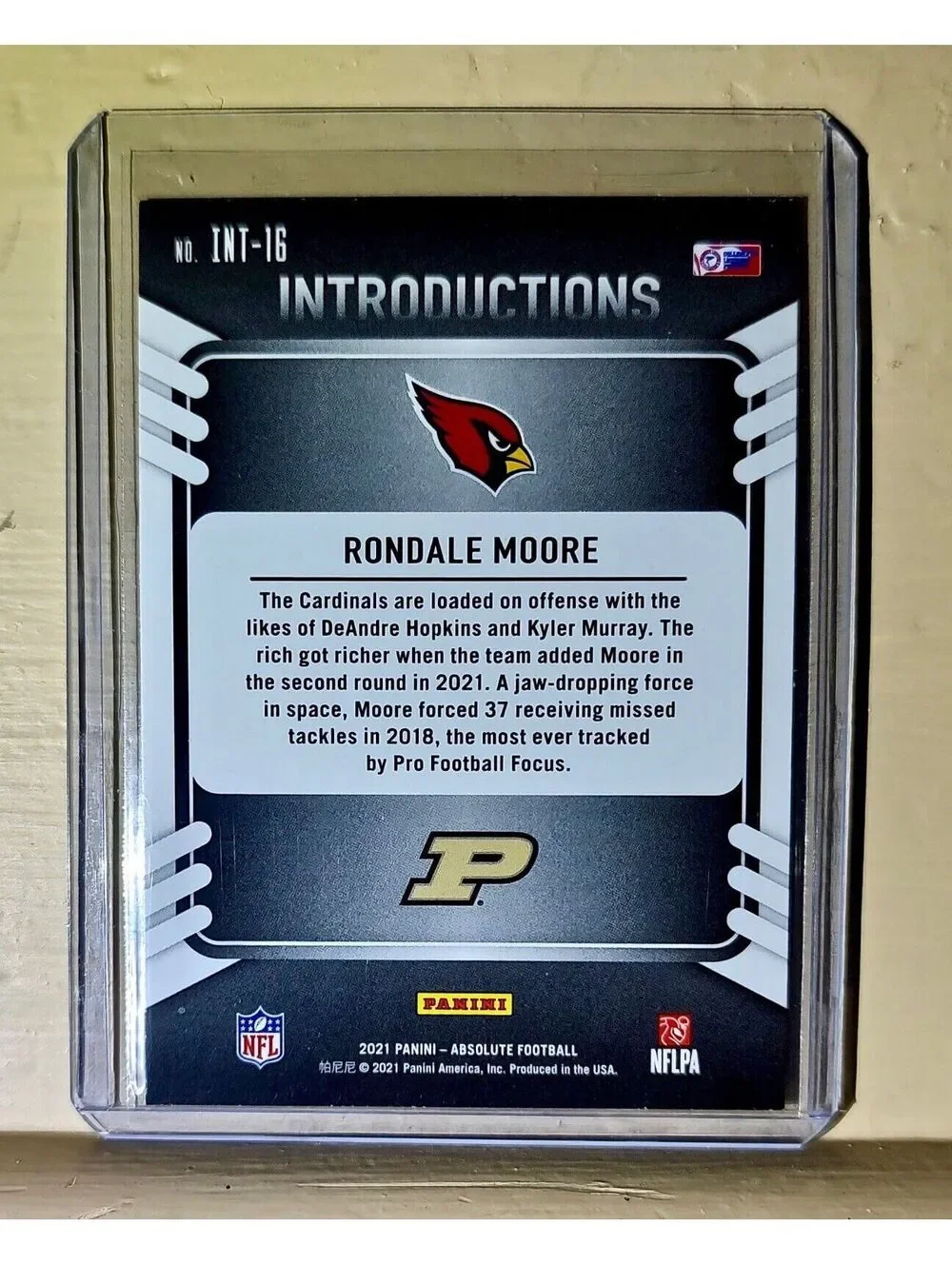 Rondale Moore 2021 Panini NFL Absolute Introductions Rookie Football #16 Card